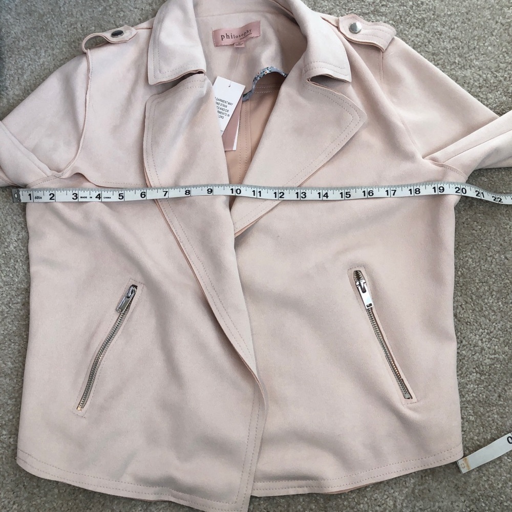 Philosophy Republic Clothing Faux Leather Moto Jacket Blush Pink Size Medium - Picture 7 of 15